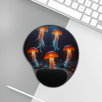 Vibrant Luminescent Jellyfish Mouse Pad