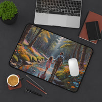 Father and Daughter Forest Walk Desk Mat