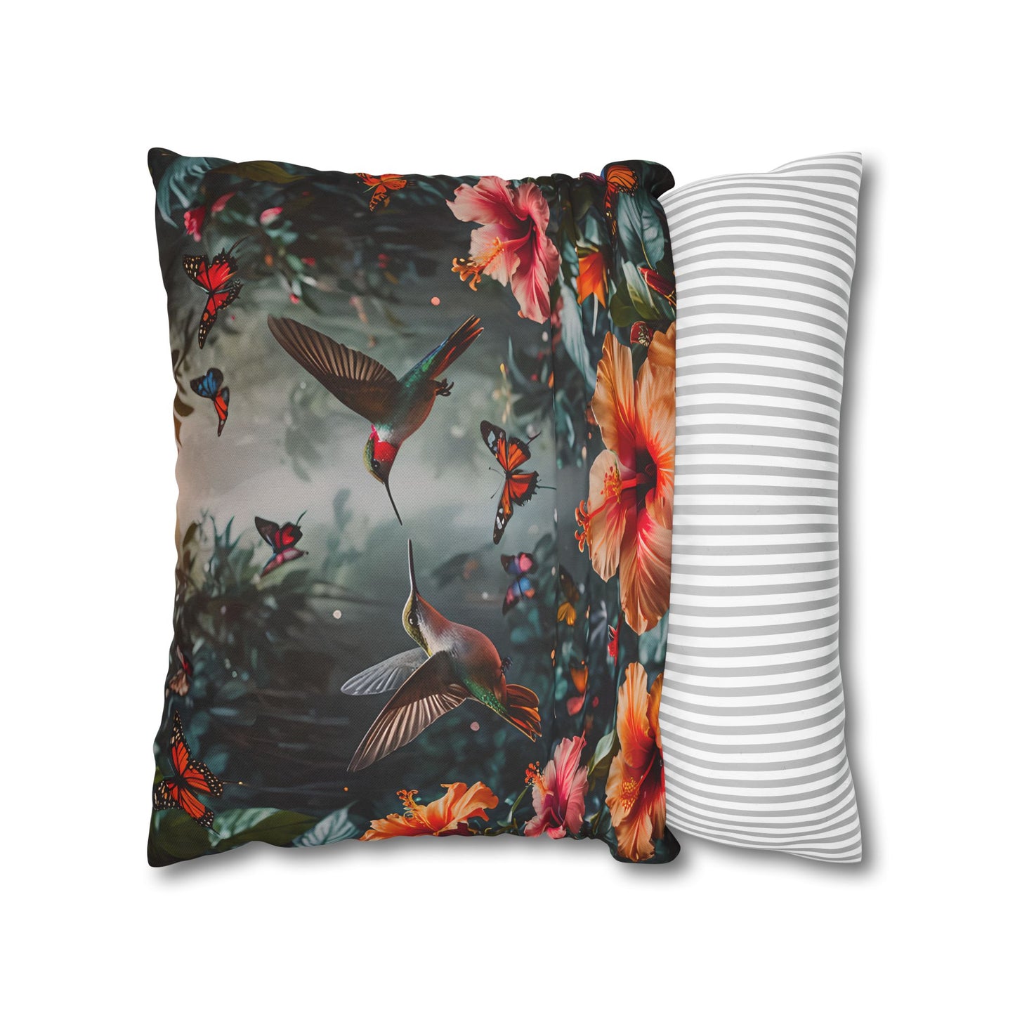 Hummingbird & Hibiscus Decorative Pillowcase