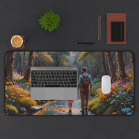 Father and Daughter Forest Walk Desk Mat