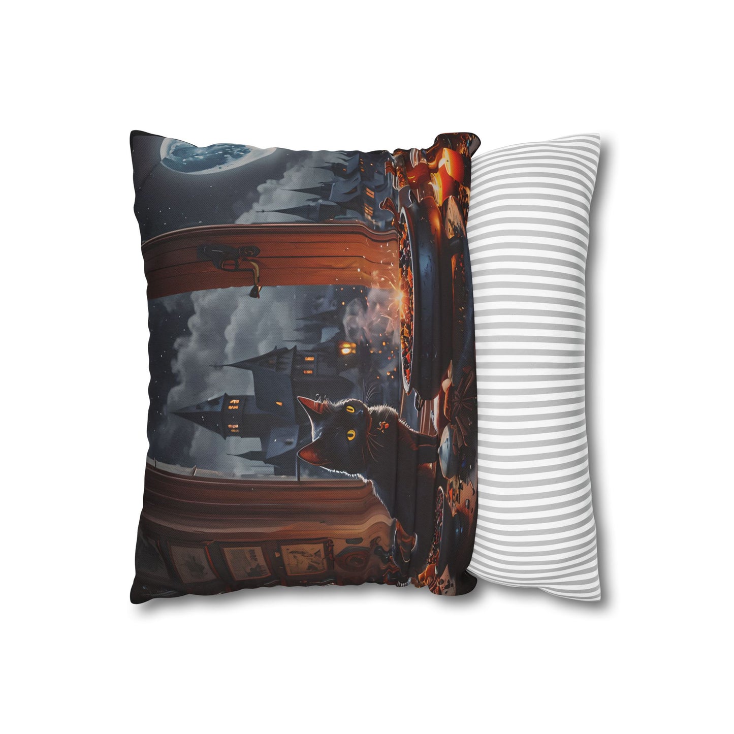Black Cat Cauldron Pillow Cover