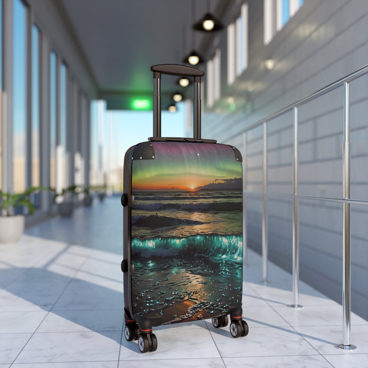 Coastal Bioluminescent Waves Cabin Suitcase
