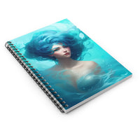 Aqua Blue Mermaid Muse Spiral Notebook