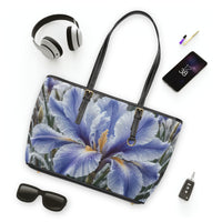 Floral Iris PU Leather Shoulder Bag