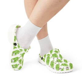 Tropical Palm Leaf Clogs