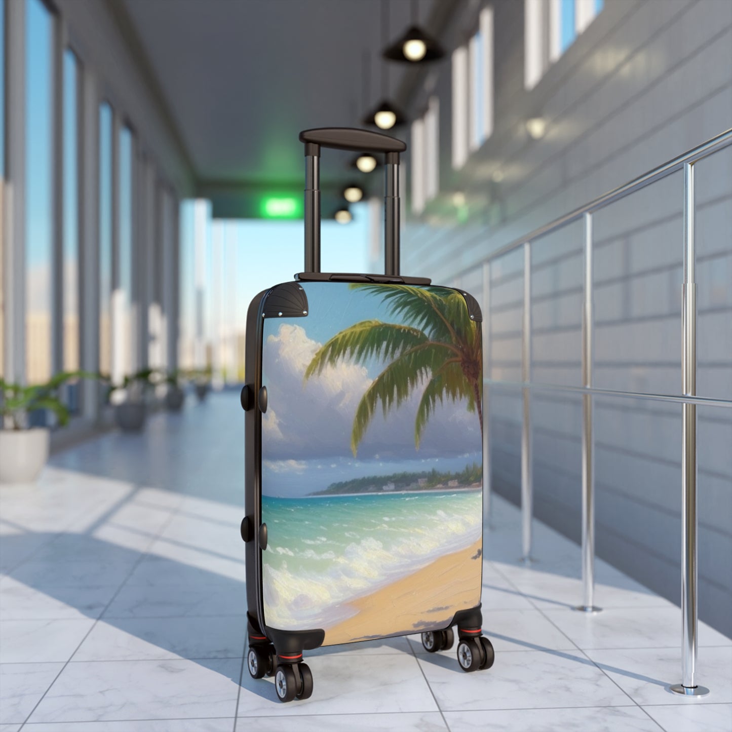 Palm Tree Seaside Cabin Suitcase