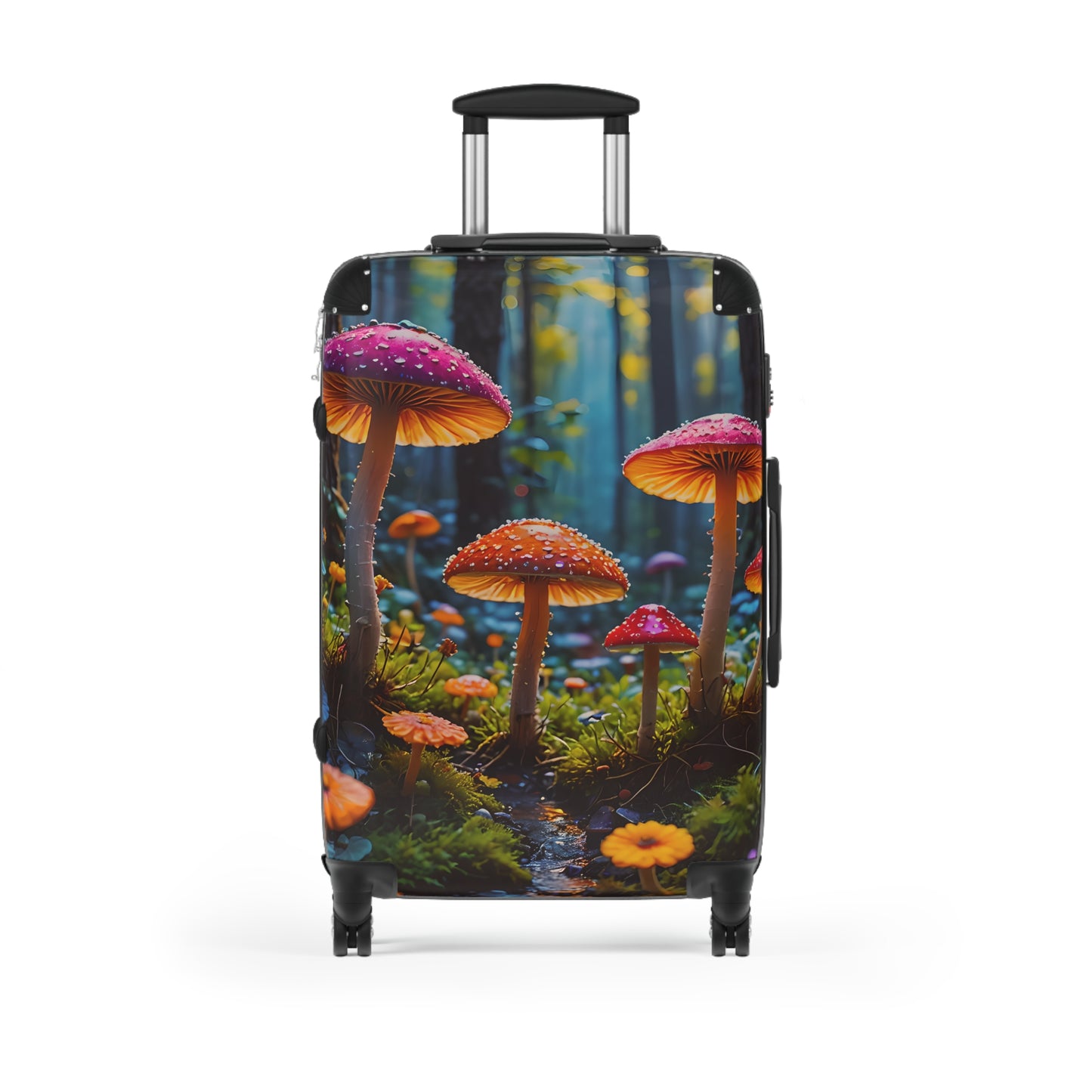 Vibrant Mushrooms in Rain Forest Cabin Suitcase