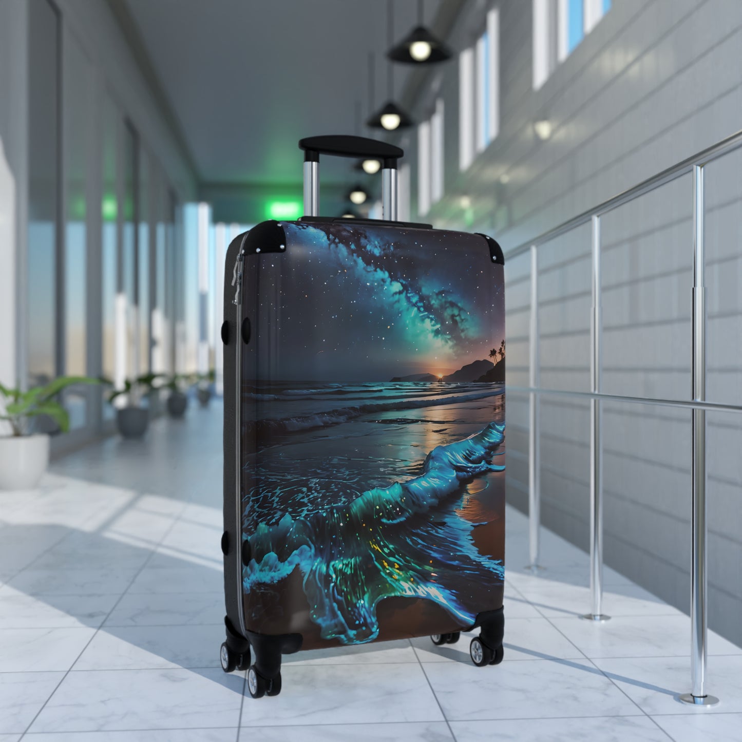 Bioluminescent Beach Cabin Suitcase