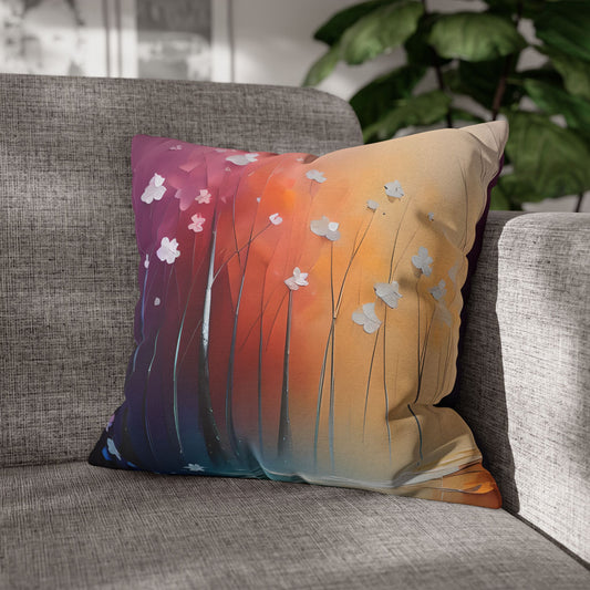 Minimalist Art Field of Flowers Pillow Cover