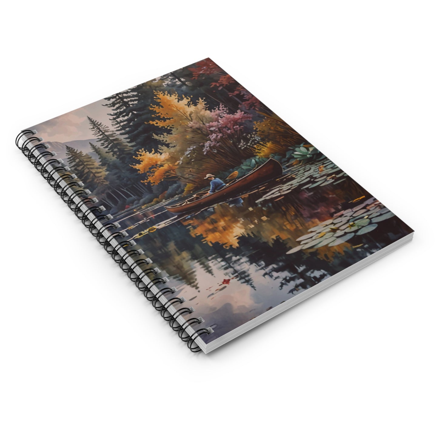 Autumn Canoe Scenic Spiral Notebook