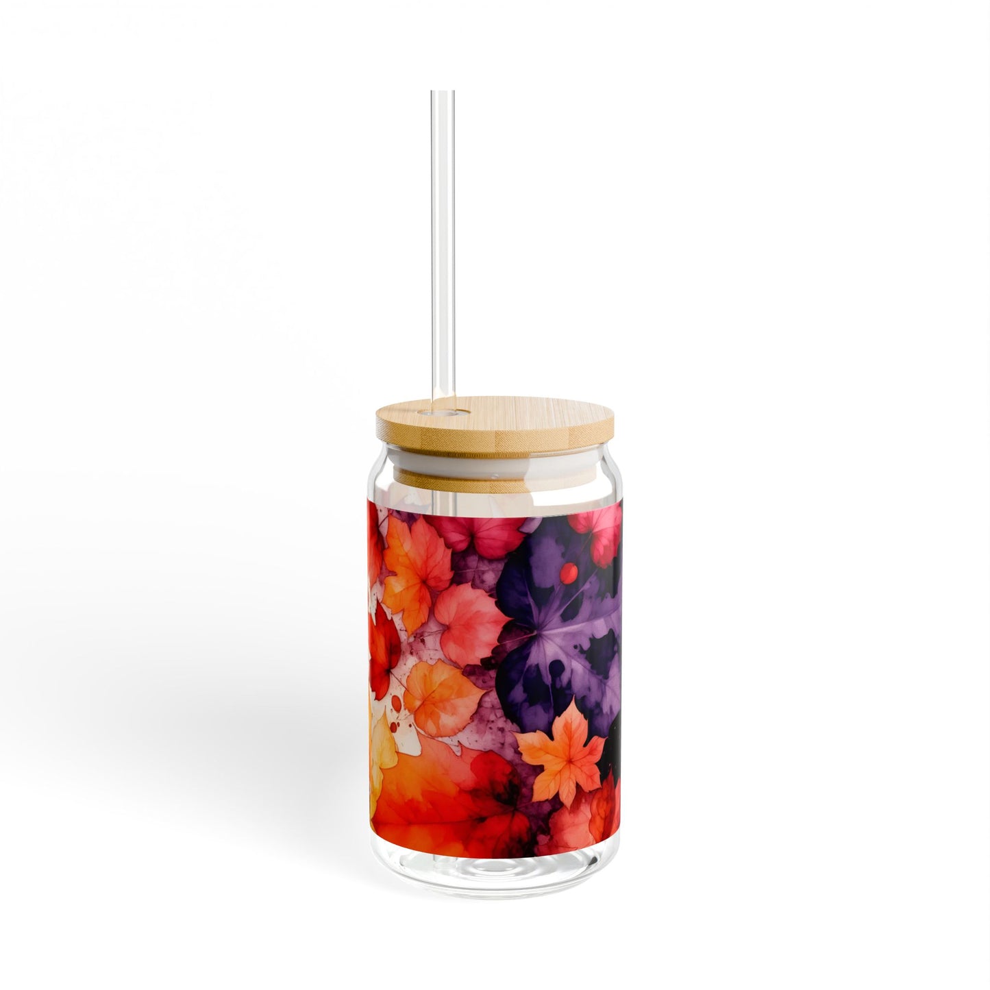 Fall Leaves Sipper Glass