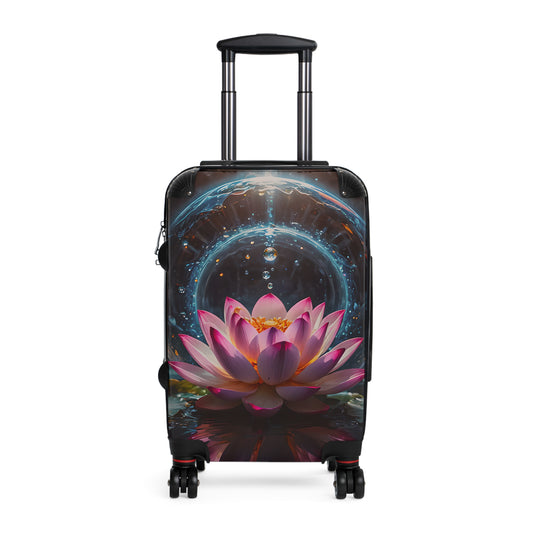 Pink Lotus Flower Cabin Suitcase
