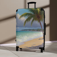 Palm Tree Seaside Cabin Suitcase