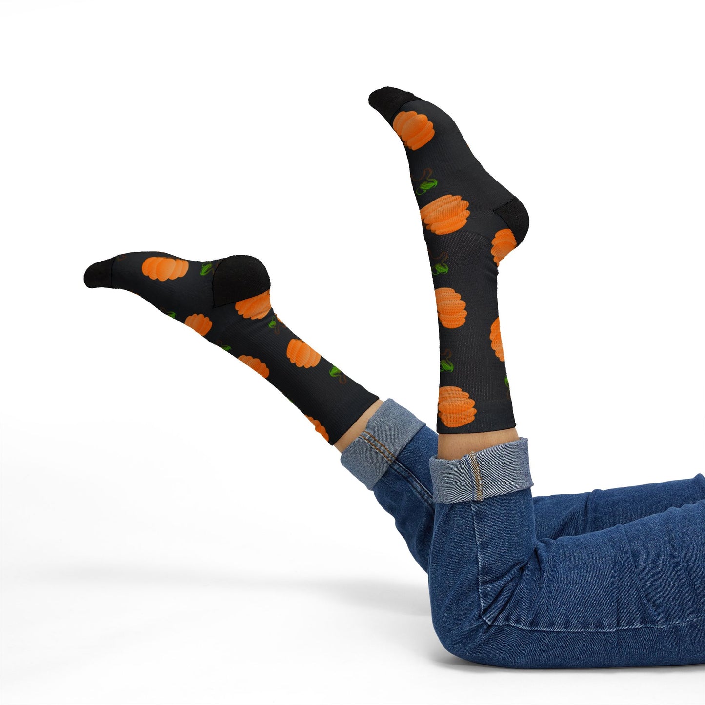 Orange Pumpkin Crew Socks