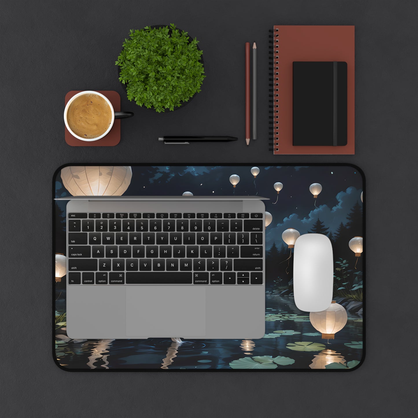 Dreamy Floating Lanterns Desk Mat