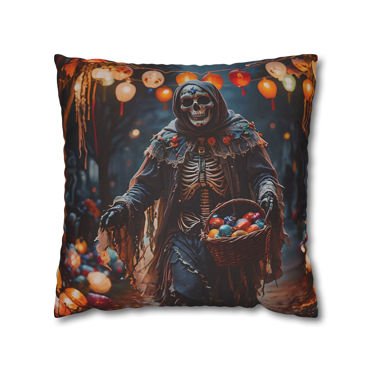 Spooky Grim Reaper Decorative Pillow Cover