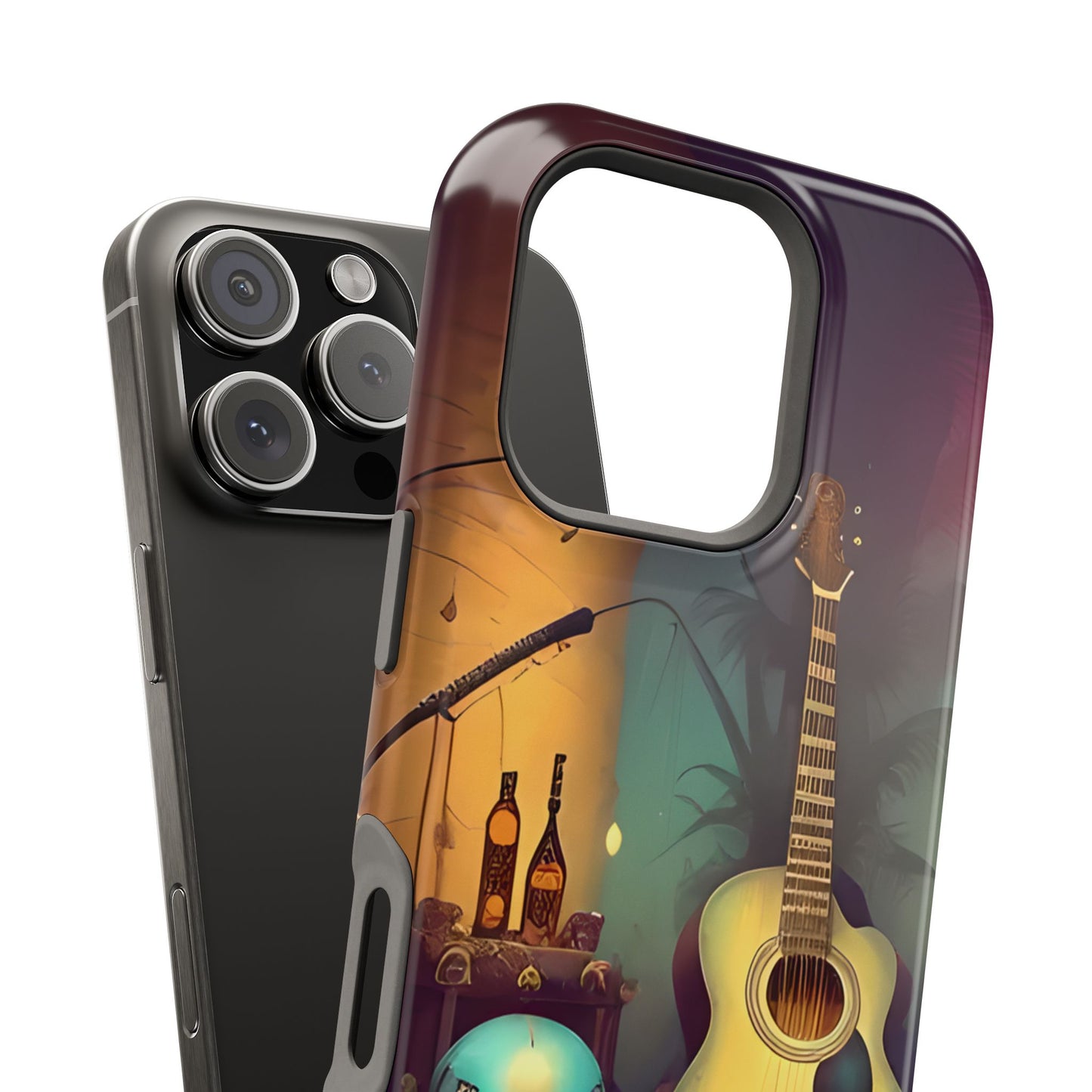 Acoustic Guitar & Skull Magnetic Phone Case