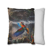 Waterfall Jungle Macaw Pillowcase