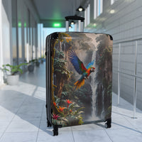 Tropical Waterfall Parrot Cabin Suitcase