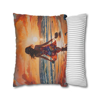 Sunset Beach Walk Pillowcase