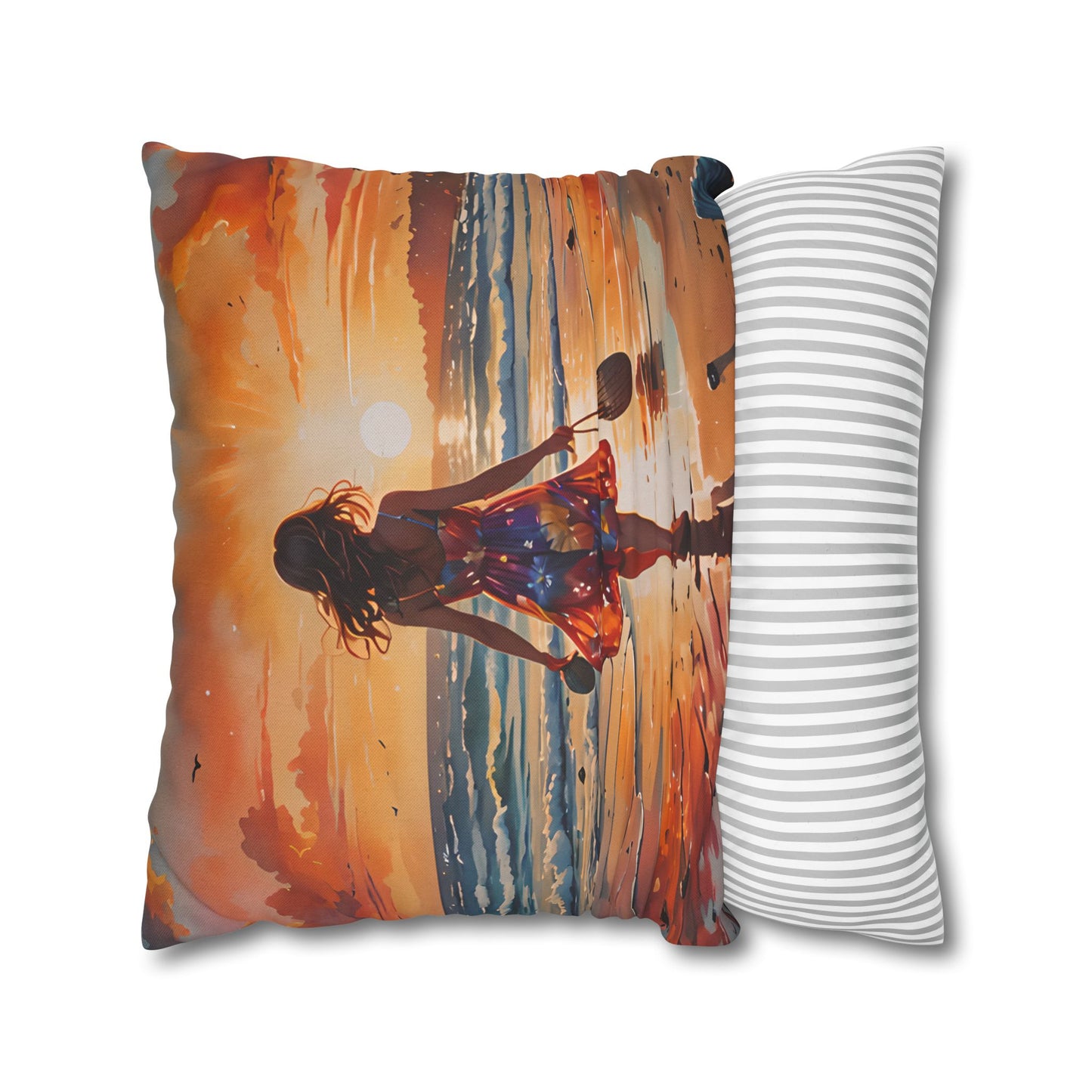 Sunset Beach Walk Pillowcase