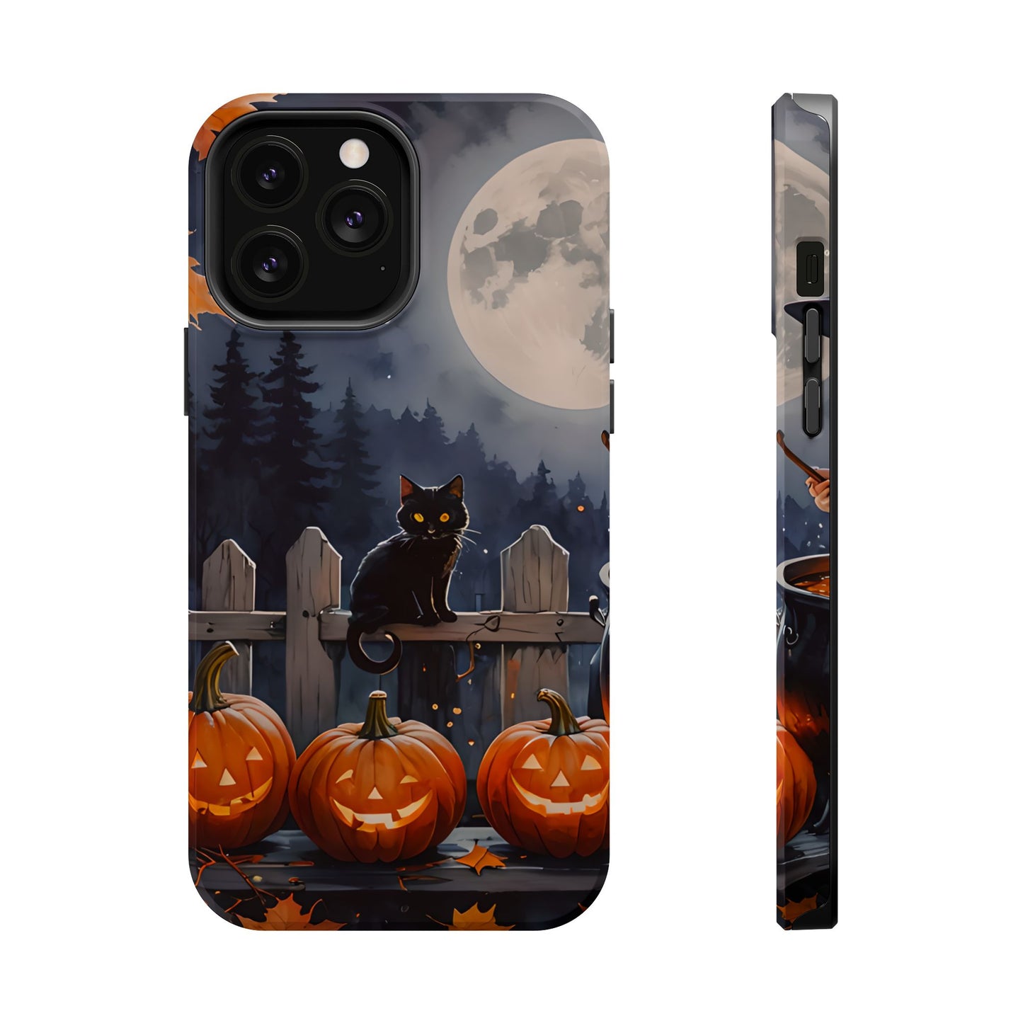 Black Cat Pumpkin Magnetic Phone Case