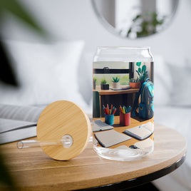 Cozy Teachers Study Desk Sipper Glass