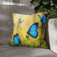 Blue Butterfly Decorative Pillowcase