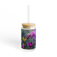 Wild Orchids & Butterfly Sipper Glass