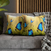 Blue Butterfly Decorative Pillowcase