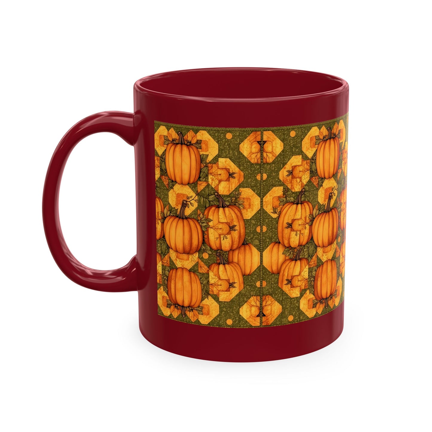 Pumpkin Quilt Patch Ceramic Mug