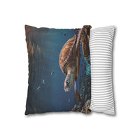 Sea Turtle in the Deep Blue Pillowcase