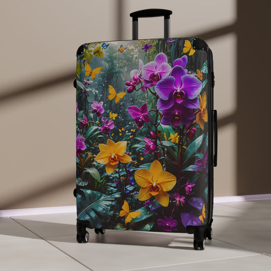 Colorful Tropical Orchids Cabin Suitcase