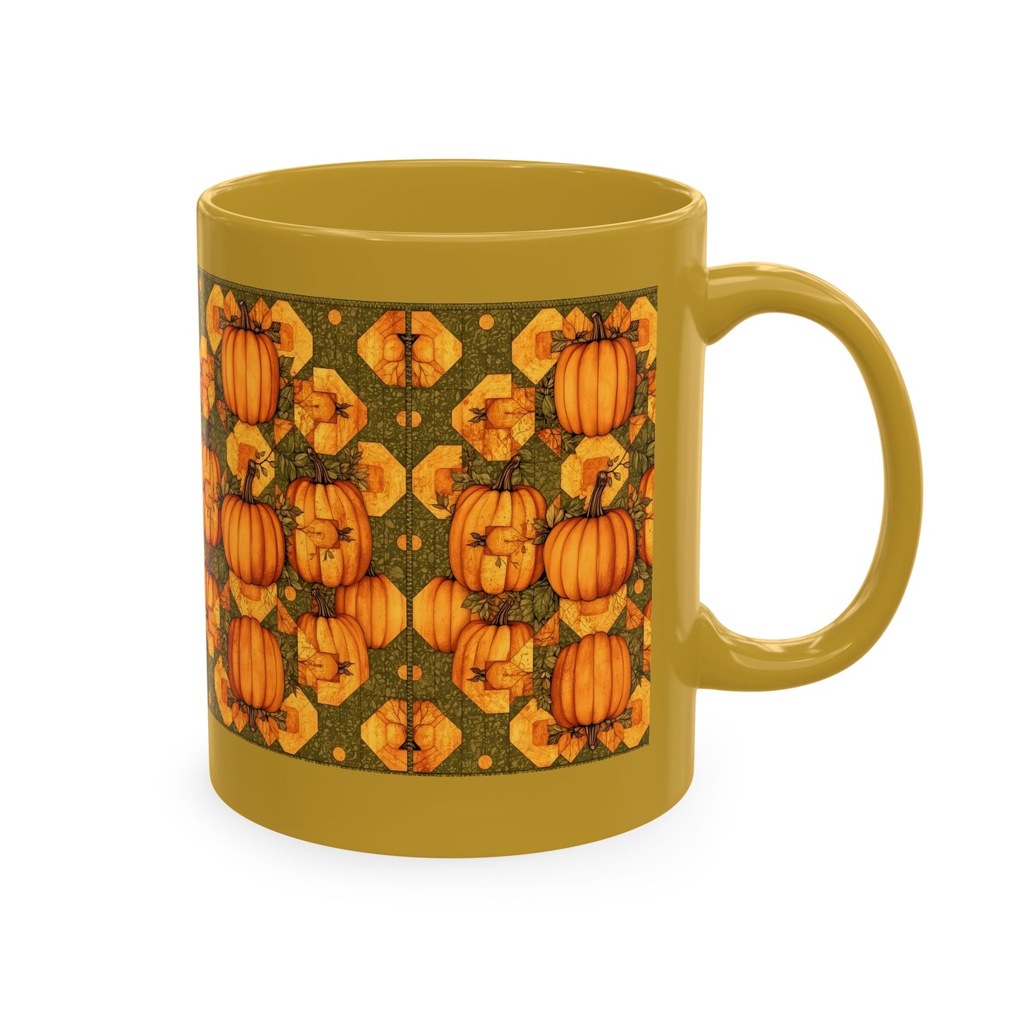 Pumpkin Quilt Patch Ceramic Mug