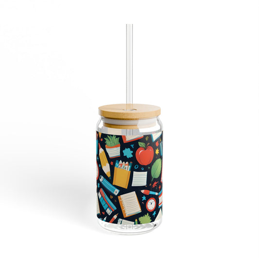 Teacher School Supplies Sipper Glass
