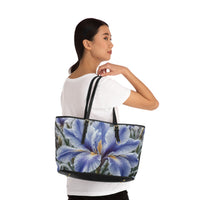 Floral Iris PU Leather Shoulder Bag