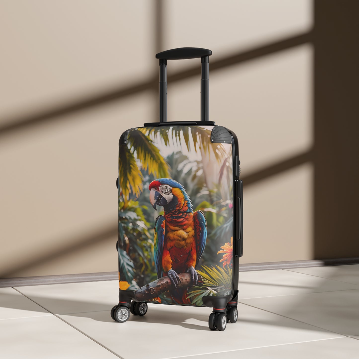 Macaw in Jungle Cabin Suitcase