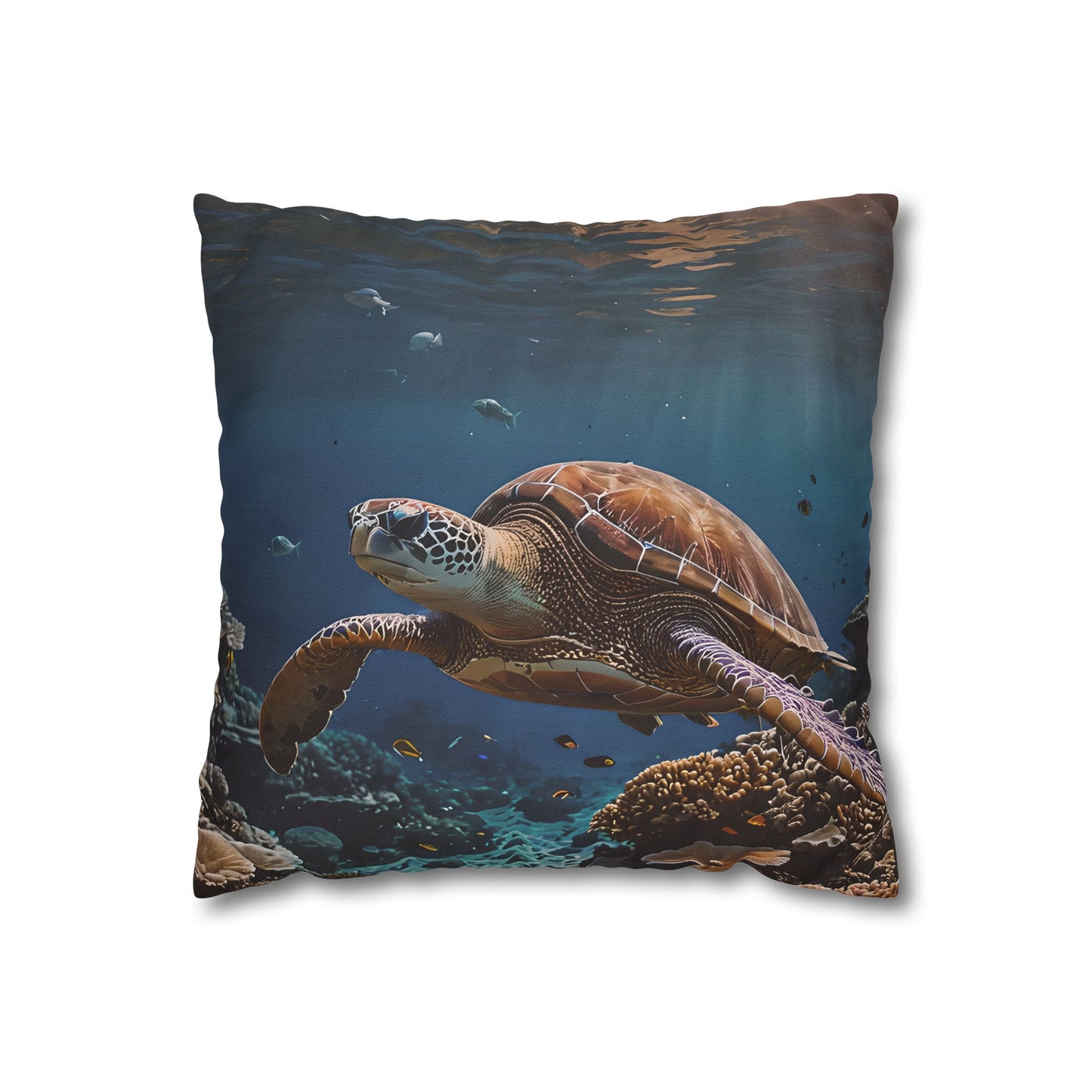 Sea Turtle in the Deep Blue Pillowcase