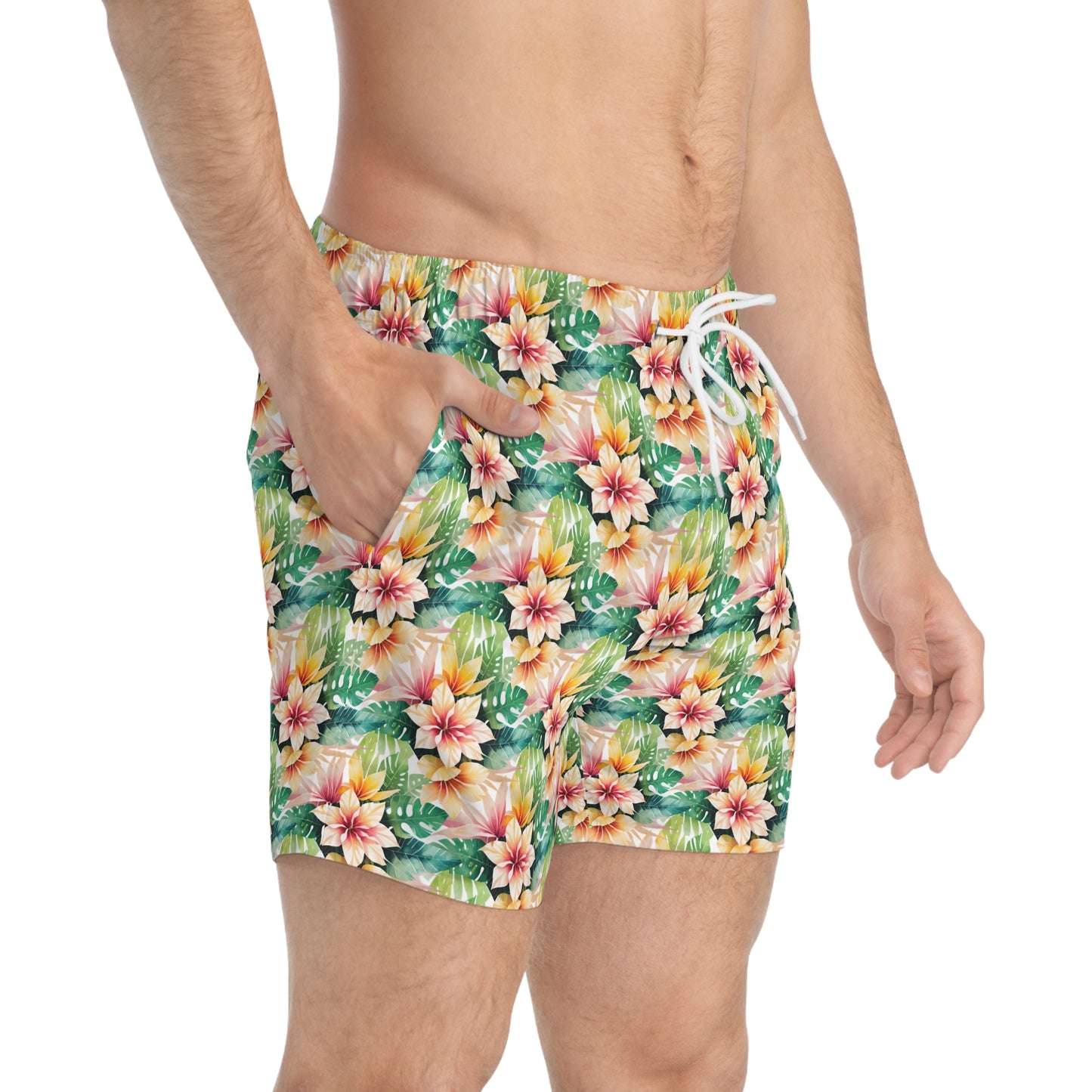 Tropical Hibiscus Swim Trunks
