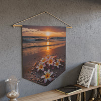 Plumeria Sunset Beach Pennant Wall Decor