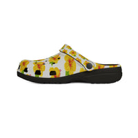 Yellow Hibiscus Clog Shoes