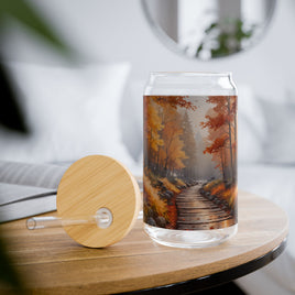 Fall Forest Path Sipper Glass