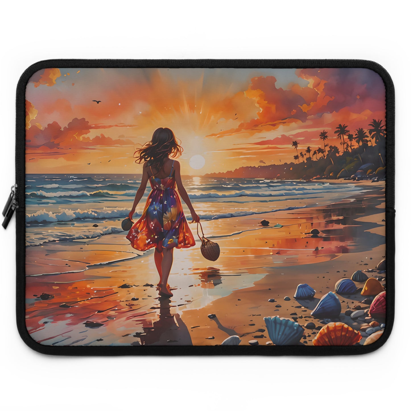 Sunset Beach Walk Laptop Sleeve