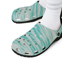 Turquoise Wave Foam Clogs