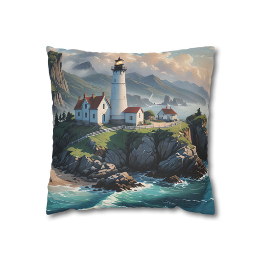 Coastal Lighthouse Pillow Cover