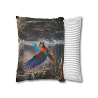 Waterfall Jungle Macaw Pillowcase