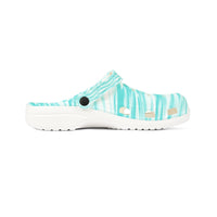 Turquoise Wave Foam Clogs