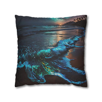 Bioluminescent Waves Decorative Pillowcase