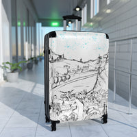 Starry Night Village Sketch Suitcase