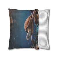 Sea Turtle in the Deep Blue Pillowcase